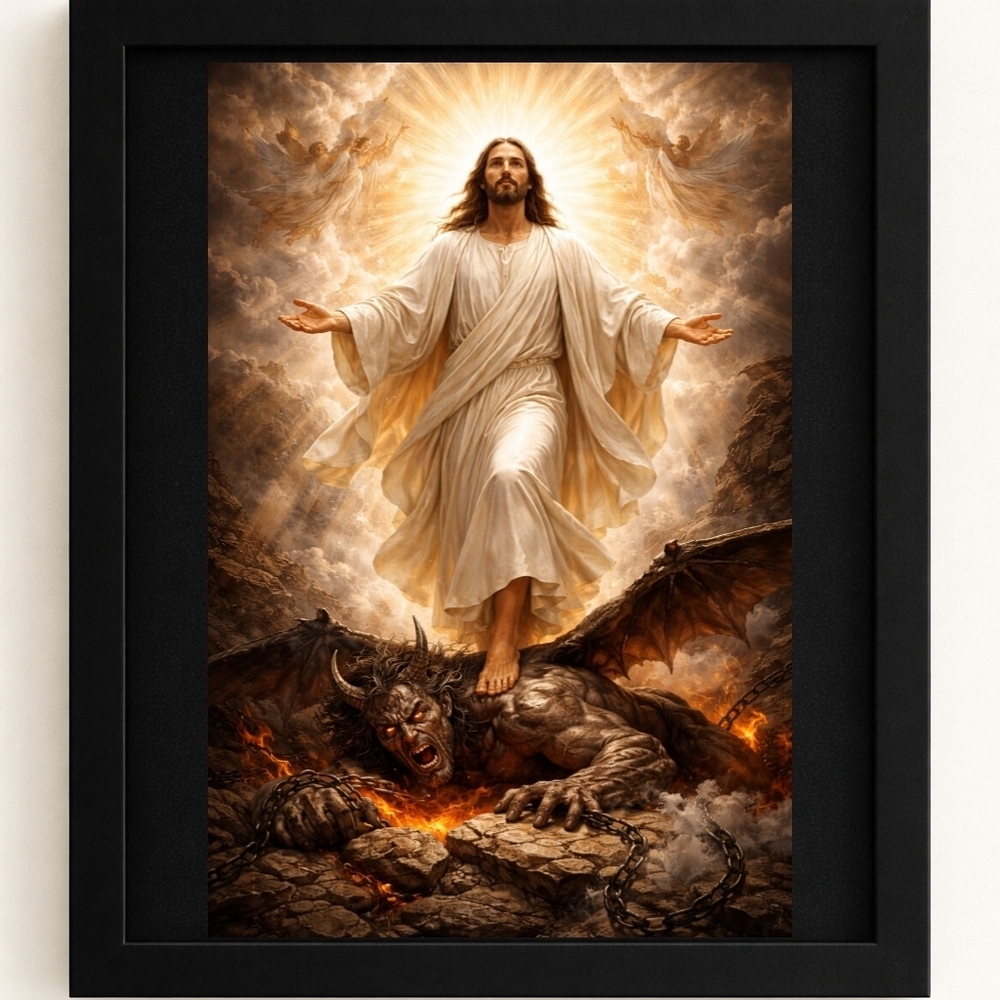 Religious Home Art Print in White and Gold